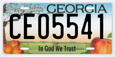 GA license plate CEO5541