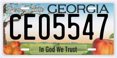 GA license plate CEO5547
