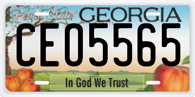 GA license plate CEO5565