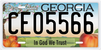 GA license plate CEO5566