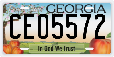 GA license plate CEO5572