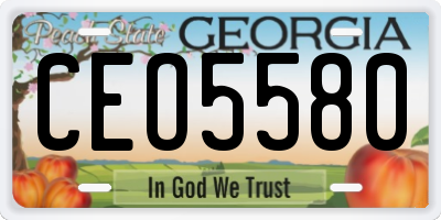 GA license plate CEO5580