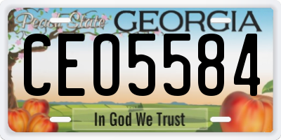 GA license plate CEO5584