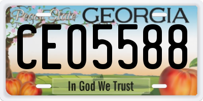 GA license plate CEO5588