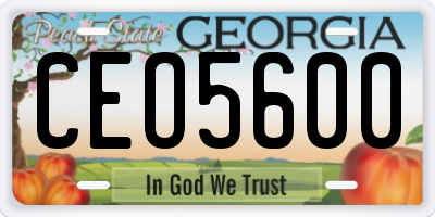 GA license plate CEO5600