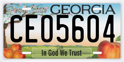 GA license plate CEO5604