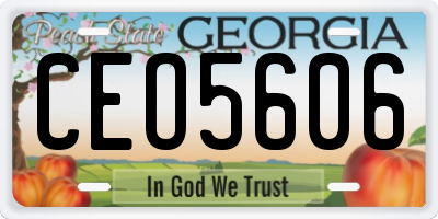 GA license plate CEO5606