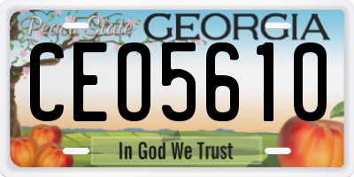 GA license plate CEO5610