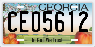 GA license plate CEO5612