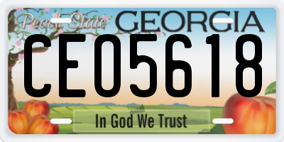 GA license plate CEO5618