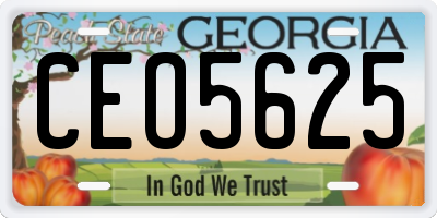 GA license plate CEO5625