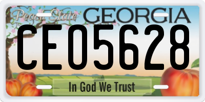 GA license plate CEO5628
