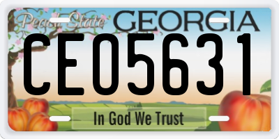 GA license plate CEO5631