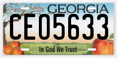 GA license plate CEO5633