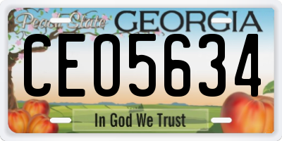 GA license plate CEO5634