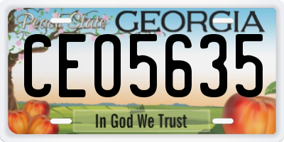 GA license plate CEO5635