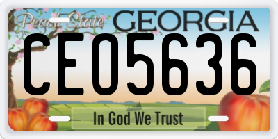GA license plate CEO5636