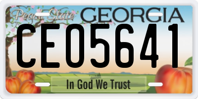 GA license plate CEO5641