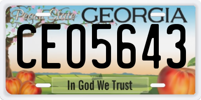 GA license plate CEO5643