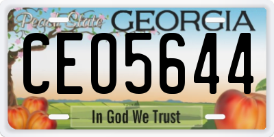 GA license plate CEO5644