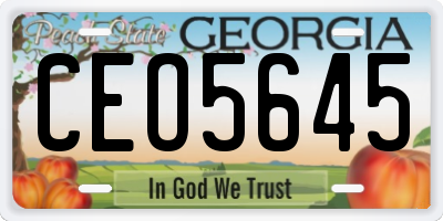 GA license plate CEO5645