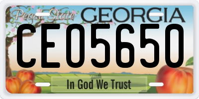 GA license plate CEO5650