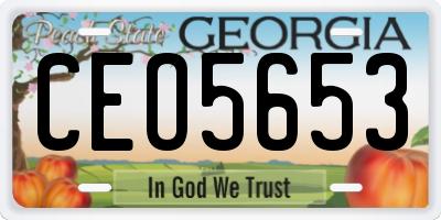 GA license plate CEO5653