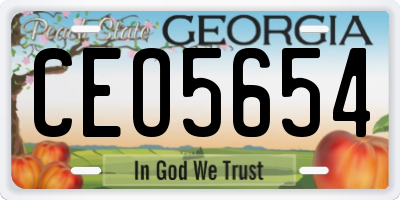 GA license plate CEO5654
