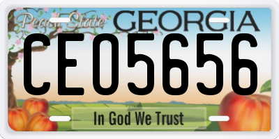 GA license plate CEO5656