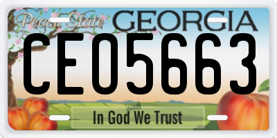 GA license plate CEO5663