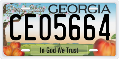 GA license plate CEO5664