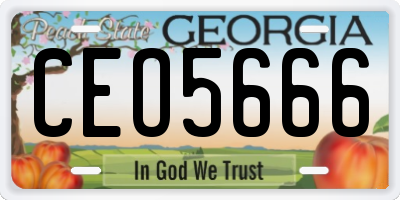 GA license plate CEO5666