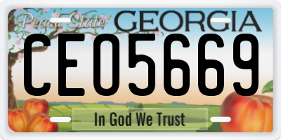 GA license plate CEO5669