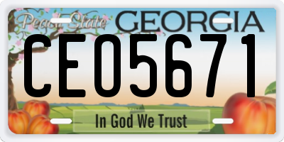 GA license plate CEO5671