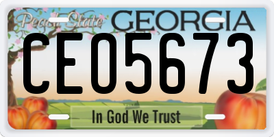 GA license plate CEO5673