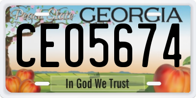 GA license plate CEO5674
