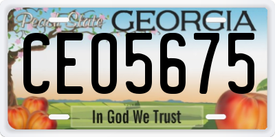 GA license plate CEO5675