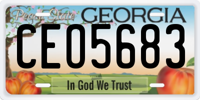 GA license plate CEO5683