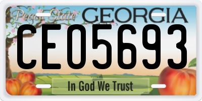 GA license plate CEO5693