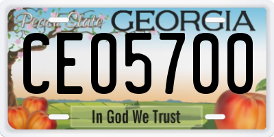 GA license plate CEO5700