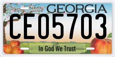 GA license plate CEO5703