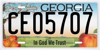 GA license plate CEO5707