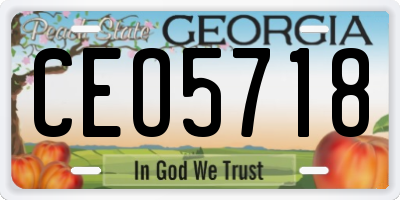 GA license plate CEO5718