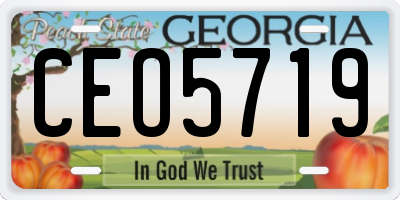 GA license plate CEO5719