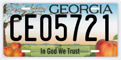 GA license plate CEO5721
