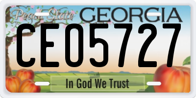 GA license plate CEO5727