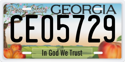 GA license plate CEO5729