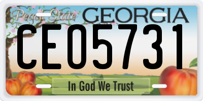 GA license plate CEO5731