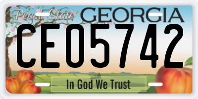 GA license plate CEO5742