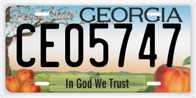 GA license plate CEO5747